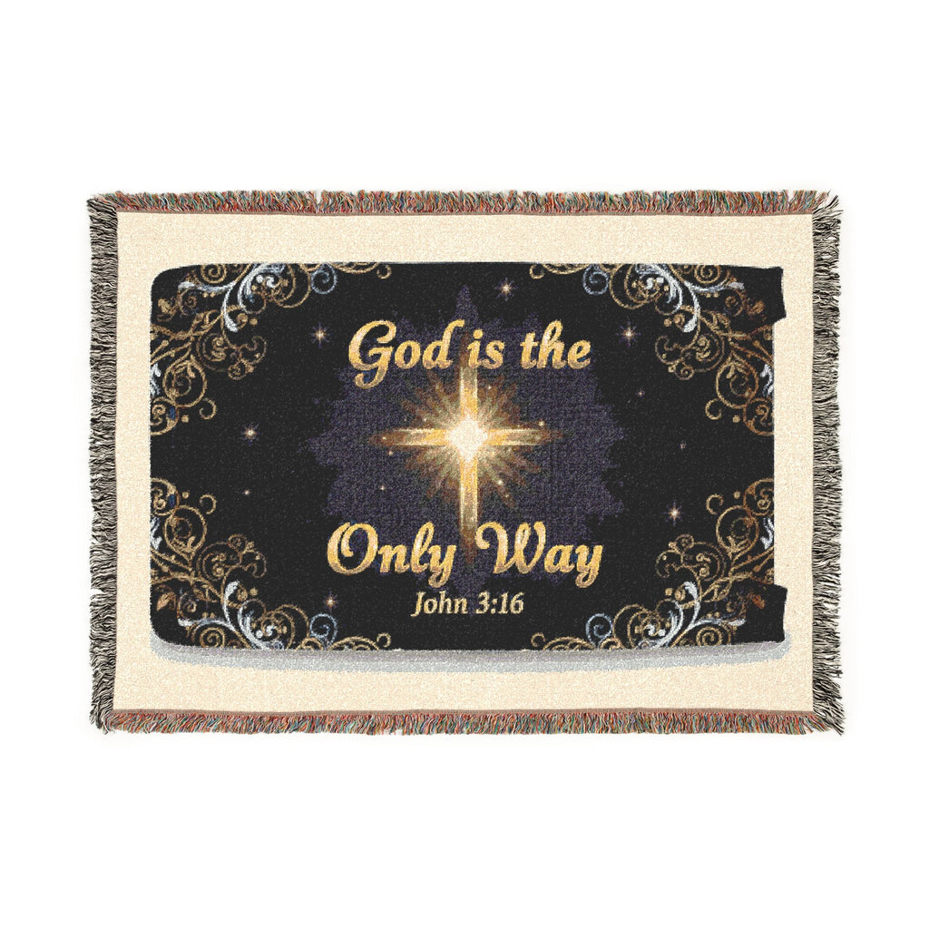 Religious Woven Blanket – "God Is Love" Inspirational Throw