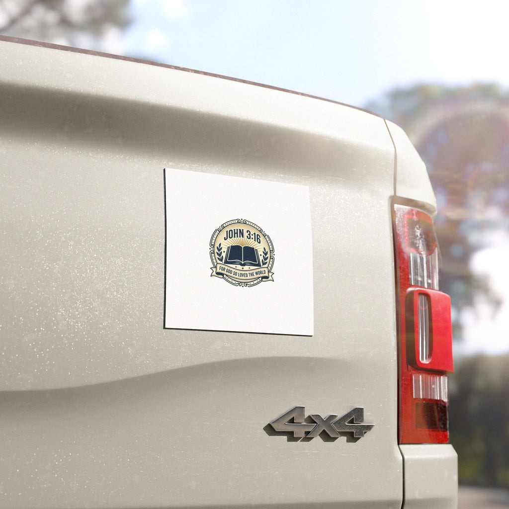 John 3:16 Bible Car Magnet — Christian Scripture Faith Emblem