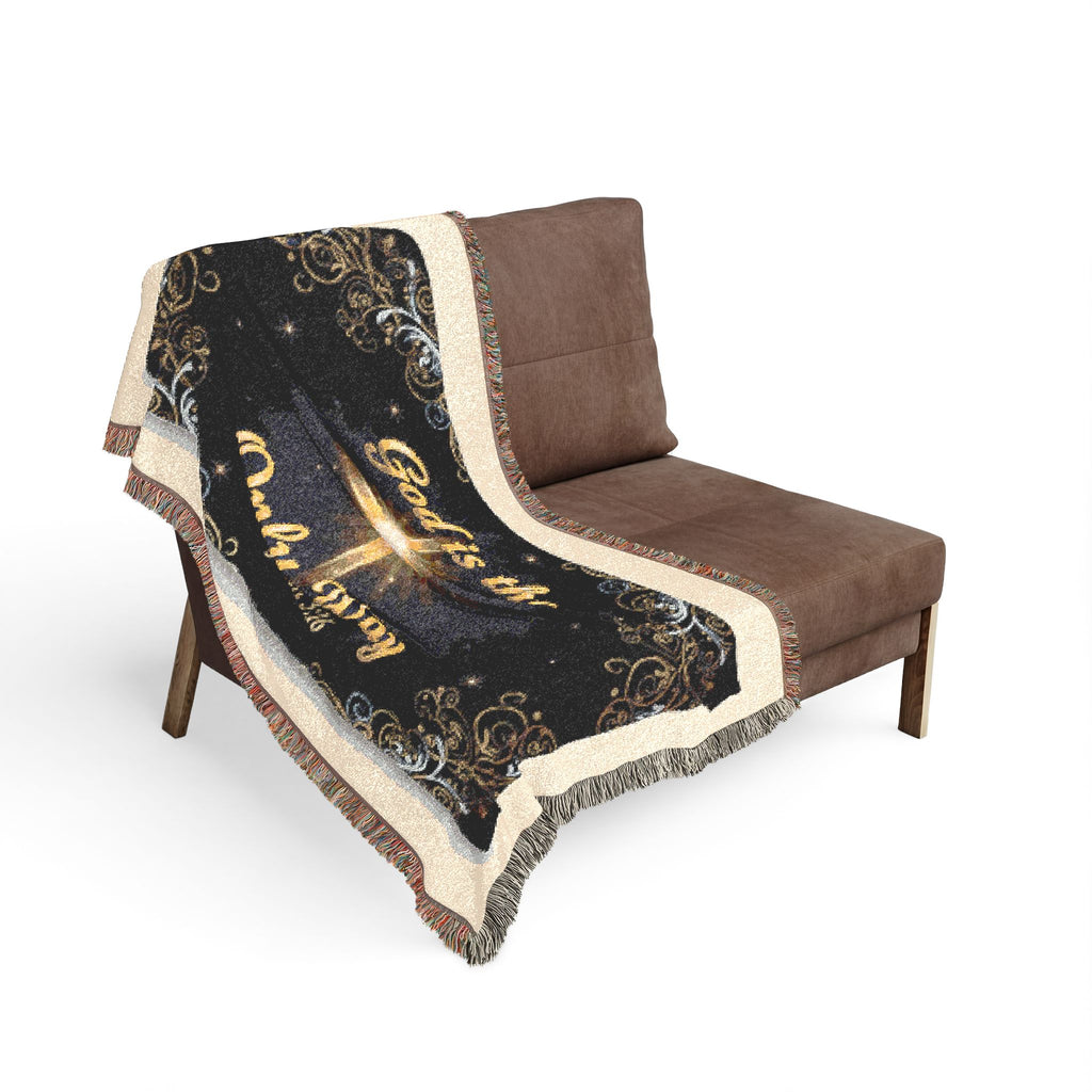Religious Woven Blanket – "God Is Love" Inspirational Throw