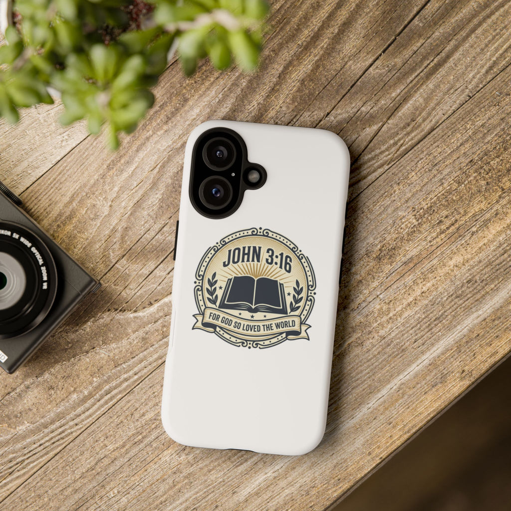 John 3:16 Bible Verse Phone Case — Christian Scripture Tough Case