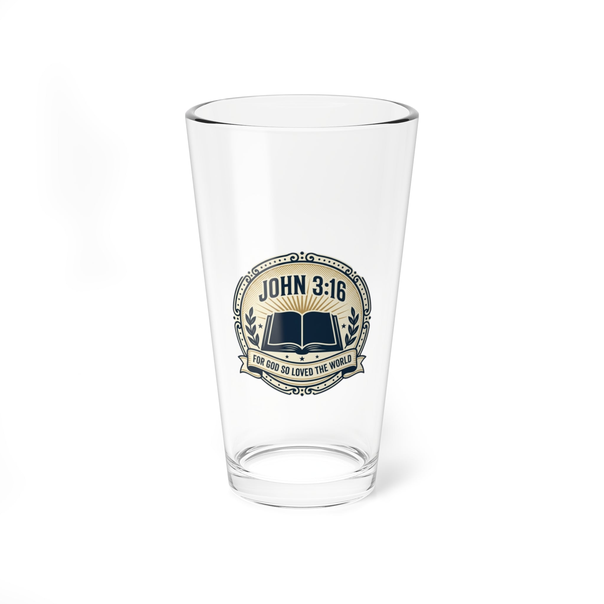 John 3:16 Mixing Glass – 16oz Christian Bible Verse Pint Glass