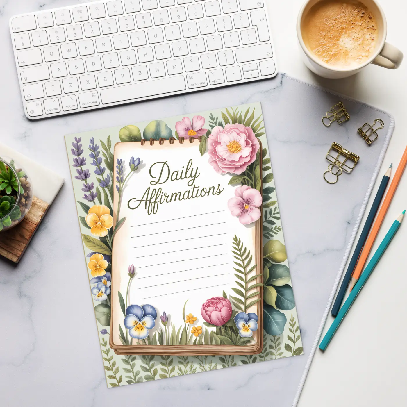 Affirmations Notepad Boost Positivity - Daily Uplift - DipaliZ